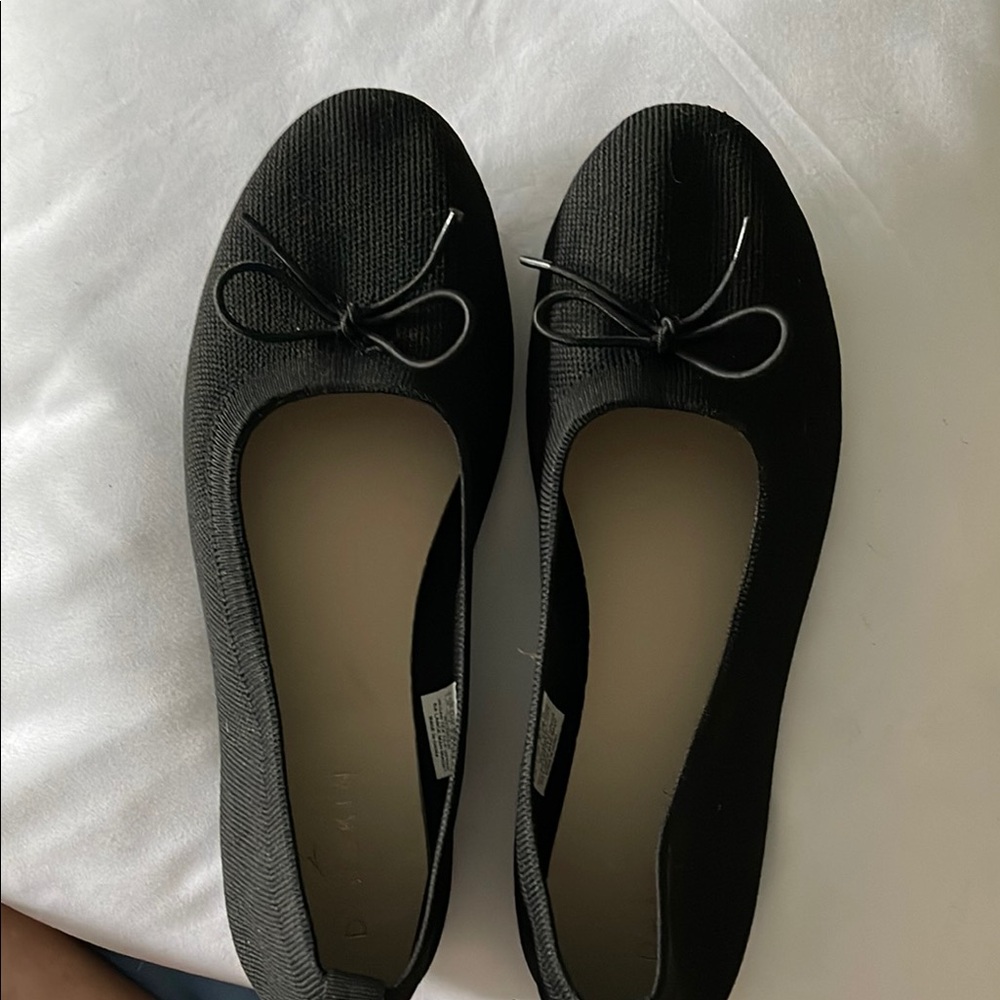Danskin Black Ballet Flats with Bow Detail